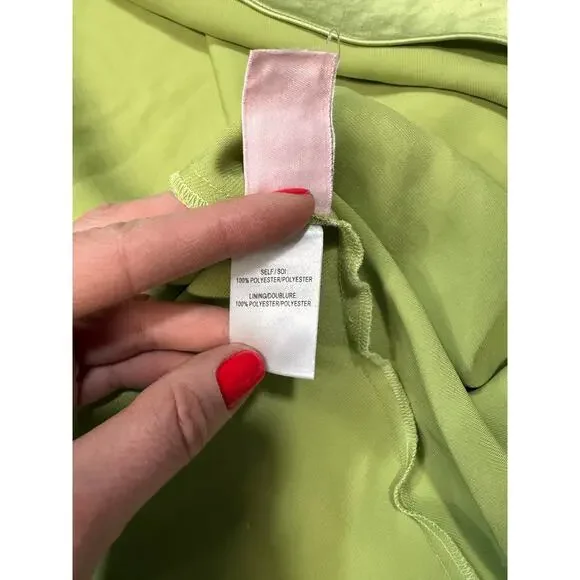 Tanya Taylor Stassi Dress silky green one shoulder slip cocktail dress Size 6 - Picture 7 of 9